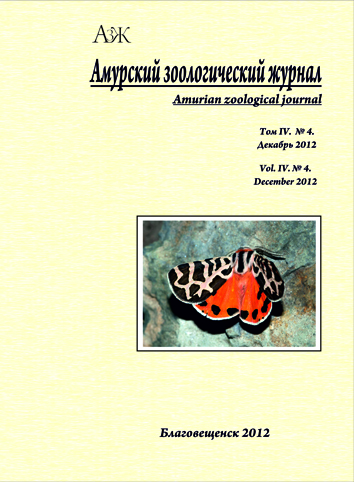 Обложка издания "Амурский зоологический журнал" (т. IV, № 4)