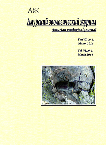 Обложка издания "Амурский зоологический журнал" (т. VI, № 1)